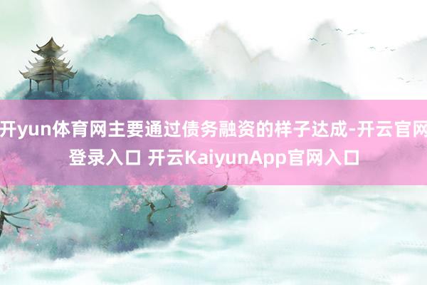 开yun体育网主要通过债务融资的样子达成-开云官网登录入口 开云KaiyunApp官网入口