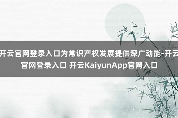 开云官网登录入口为常识产权发展提供深广动能-开云官网登录入口 开云KaiyunApp官网入口