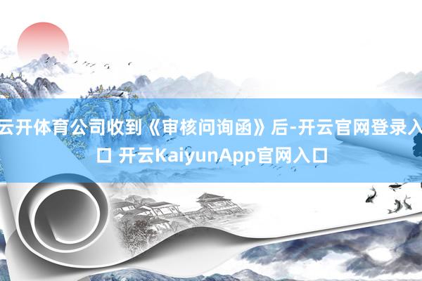 云开体育公司收到《审核问询函》后-开云官网登录入口 开云KaiyunApp官网入口