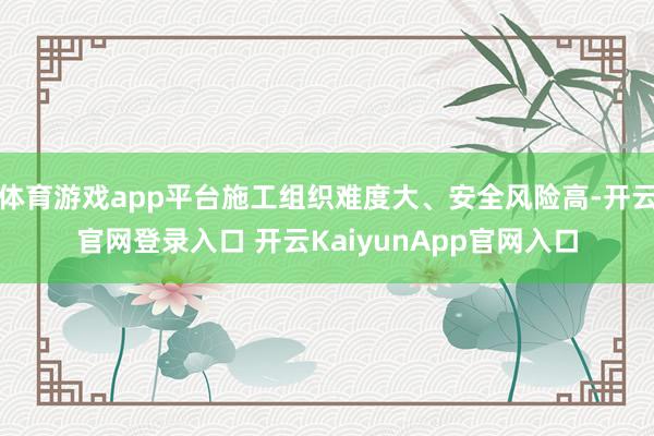 体育游戏app平台施工组织难度大、安全风险高-开云官网登录入口 开云KaiyunApp官网入口