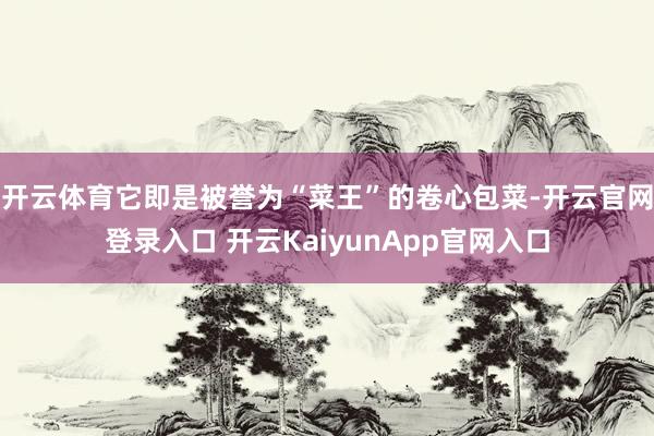 开云体育它即是被誉为“菜王”的卷心包菜-开云官网登录入口 开云KaiyunApp官网入口